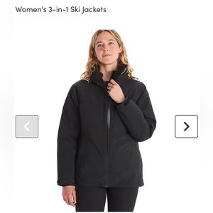 Marmot 3 in 1 ski jacket - black - large